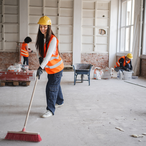 Cleaning after construction - local professional at work